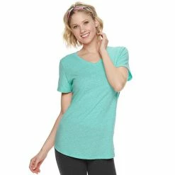 Women's Tek Gear® Essential Short Sleeve Tee Aqua Silver Heather -Tek Gear Shop unnamed file 936