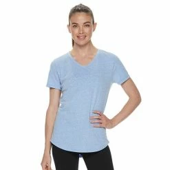 Women's Tek Gear® Essential Short Sleeve Tee Aqua Silver Heather -Tek Gear Shop unnamed file 937