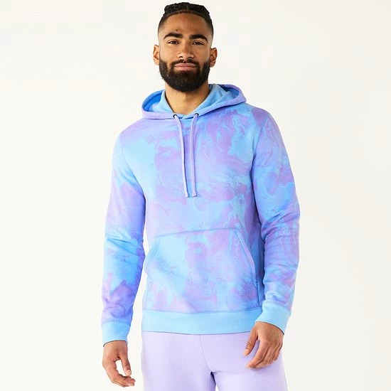 Men's Tek Gear® Camo Fleece Hoodie Green Marble - Image 10