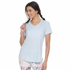Women's Tek Gear® Essential Short Sleeve Tee Aqua Silver Heather -Tek Gear Shop unnamed file 941